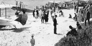 Image of Airplanes on Beach, Scarborough, 1921