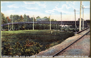 Trestle over B & M on the Old Orchard Division, ca. 1930