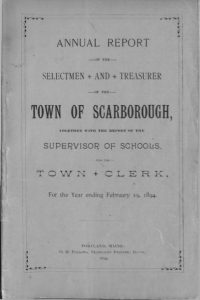 Cover of the 1894 Scarborough Annual Report